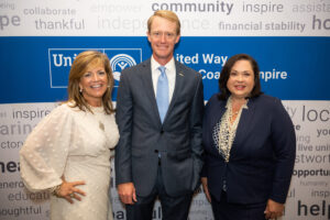 Pictured from left to right: Cecilia Russo Turner, 2021 Campaign Chair, Cecilia Russo Marketing; Jeff O’Connor, 2021 Board Chair, First Citizens Bank; Brynn Grant, President & CEO, United Way of the Coastal Empire.